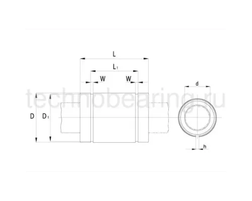 Линейный шариковый подшипник TECHNIX LME 30-UU (KB 30 68 PP)