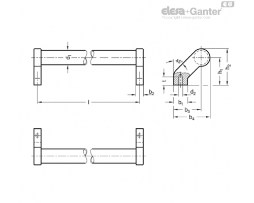 Трубчатая ручка GN 333.6-28-300 ELESA+GANTER