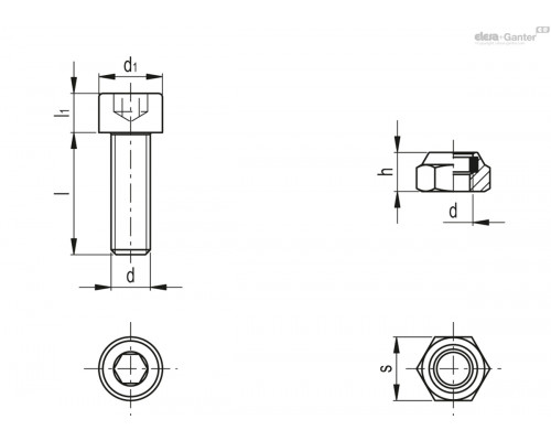 Винты и гайки TCC-KV-M6 (600706) ELESA+GANTER