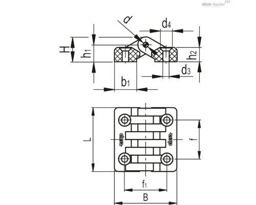 Петли CFAX.40 SH-4 (422423) ELESA+GANTER