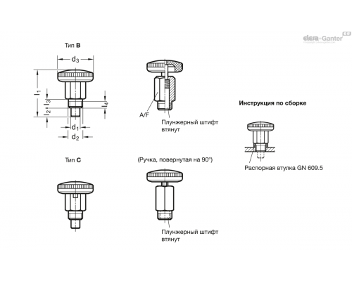 Штифт стопорный GN 822.1-4-B-ST ELESA+GANTER