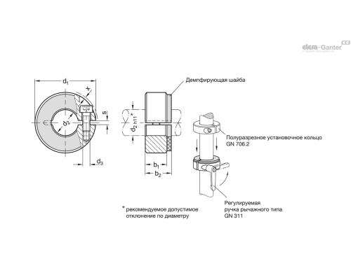 Установочное кольцо GN 7062.3-55-B28-NI ELESA+GANTER