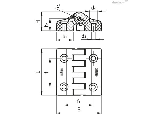 Петля CFA.65-F-SH-6 (422236) ELESA+GANTER