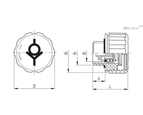 Крышка сапуна SFW.70-42x2-FPE-350mb (54889) ELESA+GANTER
