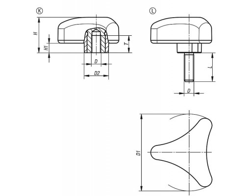 Ручка K0785.08012X30 Kipp