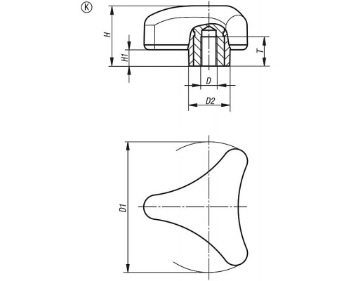 Ручка K0785.08012X30 Kipp