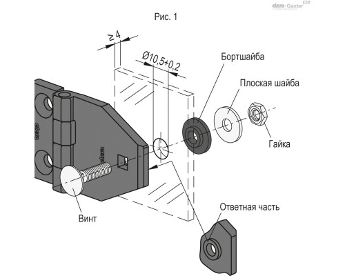 Петли CFM-TR-G-B.50-SH-6 (426061) ELESA+GANTER