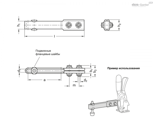 Удлинение прихвата GN 809.1-71.5-18-ST ELESA+GANTER
