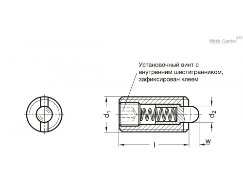 Фиксатор пружинный GN 616-M16-S ELESA+GANTER