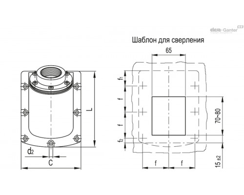 Фланец PLRF+C (49411) ELESA+GANTER