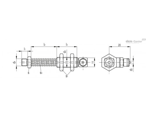 Крепление VPG-95-38-G1/8-M-L (VV.45505) ELESA+GANTER