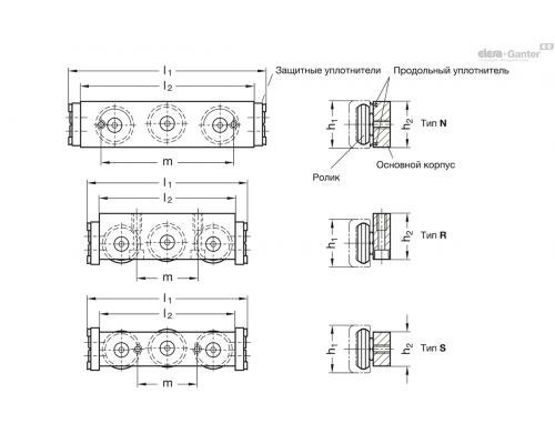 Каретка GN 2424-43-N-U ELESA+GANTER