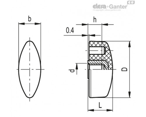 Зажимной барашек CT.476/25 B-M6 (8307) ELESA+GANTER
