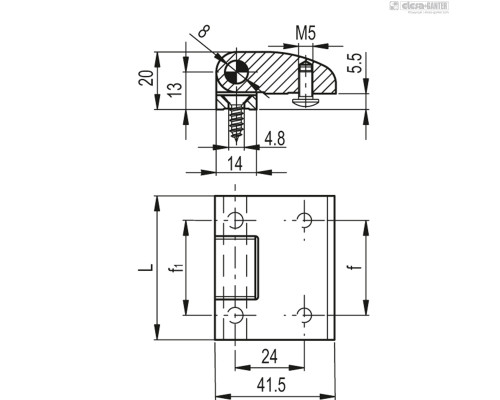Петля CMDX-AL-R-70-AB (428346) ELESA+GANTER
