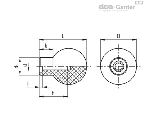 Сферическая ручка P.111/37-M8 (45971) ELESA+GANTER