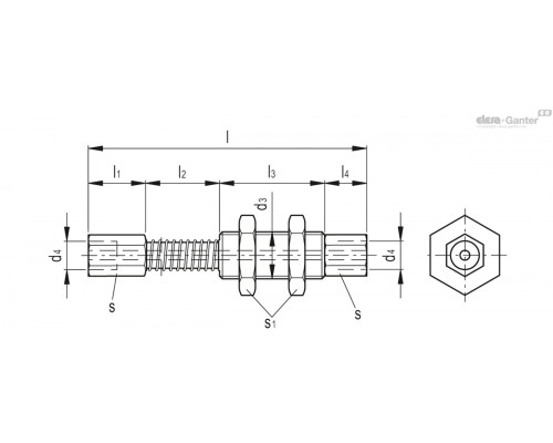 Крепление VPH-80-05-M5-F-SR (VV.46005) ELESA+GANTER