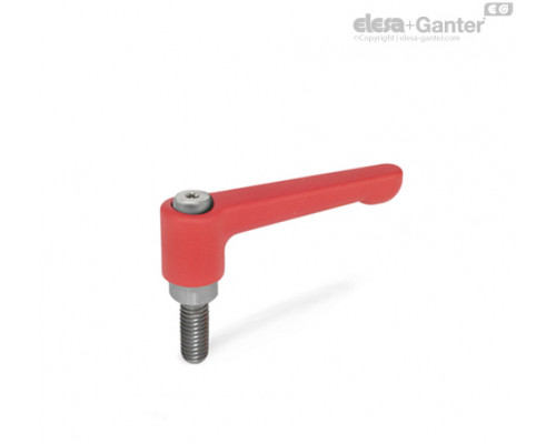 Плоская регулируемая ручка рычажного типа GN 302.1-63-M6-32-RS ELESA+GANTER