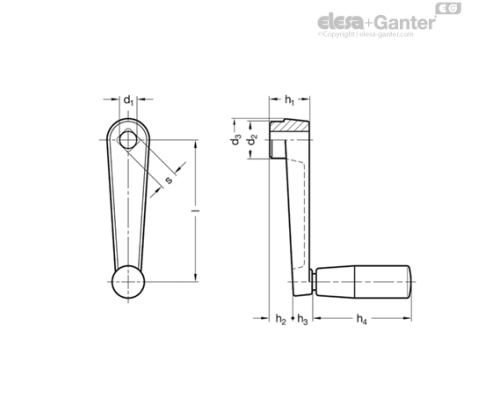 Кривошипная рукоятка GN 471.1-100-B12 ELESA+GANTER Кривошипная рукоятка GN 471.1-100-B12 ELESA+GANTER