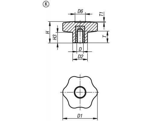 Ручка K1090.46012X30 Kipp