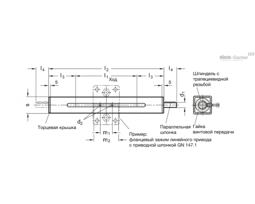 Линейный привод GN 291.1-40-320-R1-SCR ELESA+GANTER
