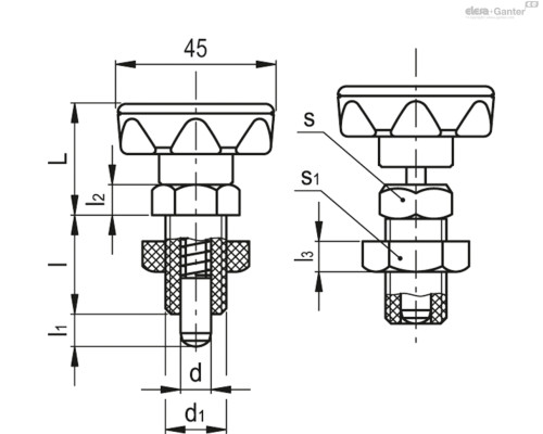 Штифт стопорный PMT.110-SST-8-M16x1,5-AK (51841) ELESA+GANTER Штифт стопорный PMT.110-SST-8-M16x1,5-AK (51841) ELESA+GANTER