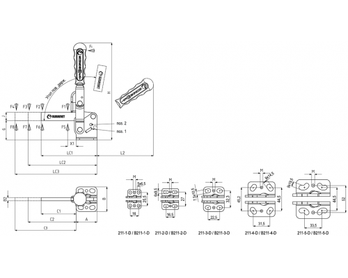Прижимы B211-5-D-C1 Kukamet