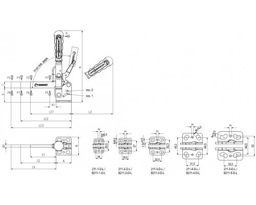 Прижимы B211-5-D-C1 Kukamet