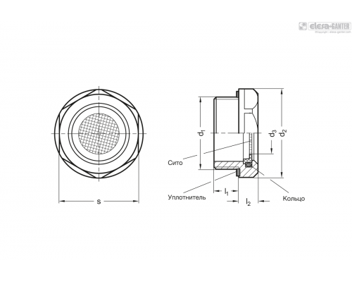 Сетчатый фильтр GN 7403-AL-M20x1,5-500 ELESA+GANTER