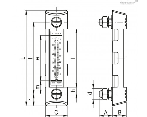 Индикатор HCX.127/T-AR-P-M12 (11376-R) ELESA+GANTER