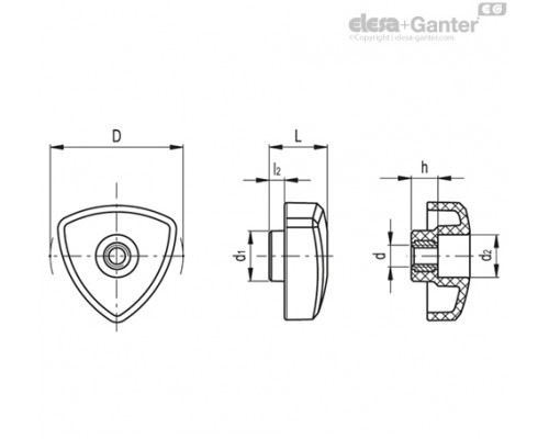 Ручка VTR.50 FP-M8 (83821) ELESA+GANTER