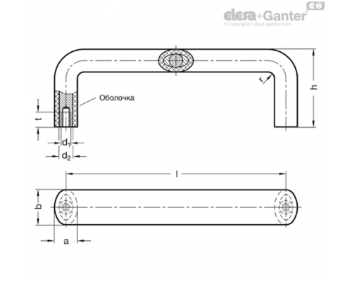 П-образная ручка GN 564-25-112 ELESA+GANTER