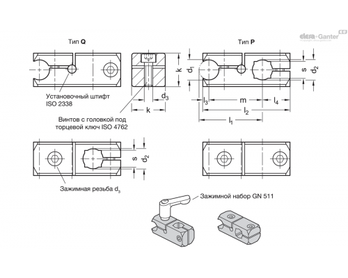 Зажим GN 474.2-B8-B8-P-ELS ELESA+GANTER