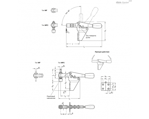 Зажим GN 820.2-75-MFC ELESA+GANTER