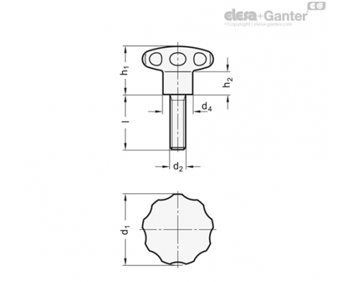 Лепестковая ручка GN 5335-40-M8-25 ELESA+GANTER