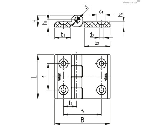 Петли CFM-L-B.50-63-SH-6 (425851) ELESA+GANTER