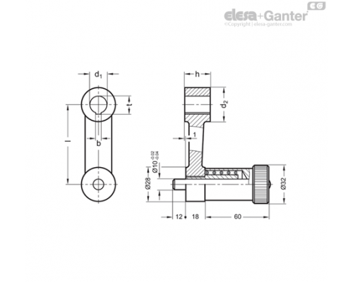 Позиционирующая кривошипная рукоятка GN 558-165-B24 ELESA+GANTER