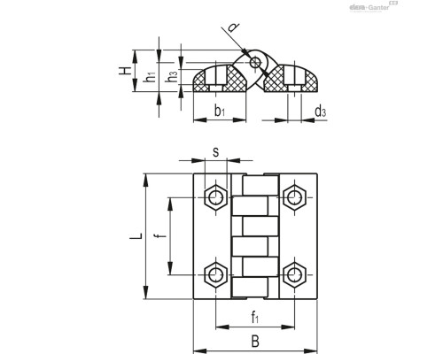 Петли CFTX.40 EH-4 (427201) ELESA+GANTER