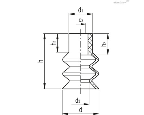 Вакуумная присоска VVN-40-S (VV.58021) ELESA+GANTER
