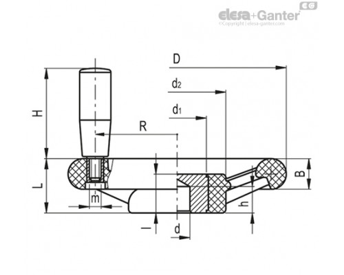 Маховик со спицами VRU.160+I (80111) ELESA+GANTER