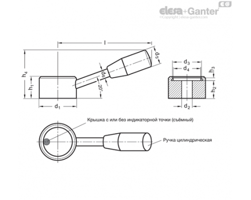 Рычаг управления GN 750-32-B10-N ELESA+GANTER