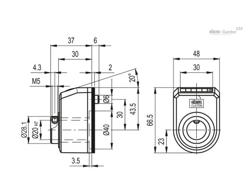 Индикатор DD52R-AN-0006.3(5)-S-C1 F.20-SST ELESA+GANTER Индикатор DD52R-AN-0006.3(5)-S-C1 F.20-SST ELESA+GANTER