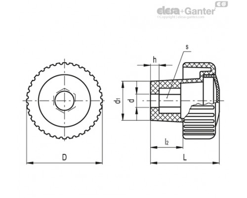 Ручка с рифлением MCT.35 EH-5-C9 (138712) ELESA+GANTER