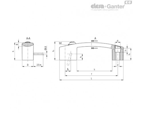 Ручка EBR.150-SWM-R-F2,5 (260566-C1) ELESA+GANTER