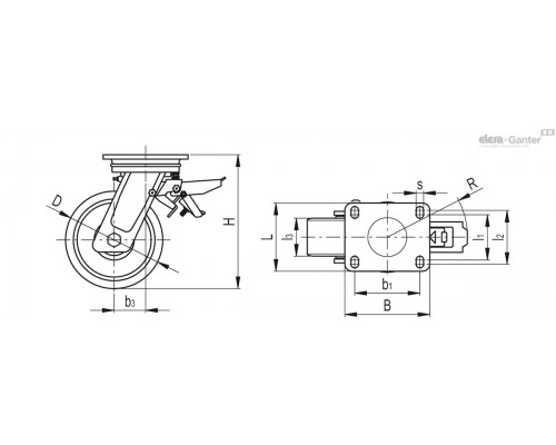 Колёсико RE.F8-125-SSF-WH (449471) ELESA+GANTER