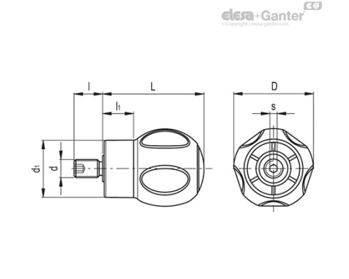 Сферическая ручка EBK.50+x-M10 (245292) ELESA+GANTER