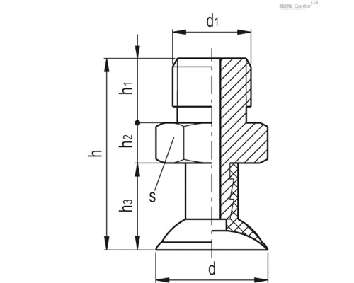 Вакуумная присоска VVH-18-G1/8-T-A (VV.52053) ELESA+GANTER