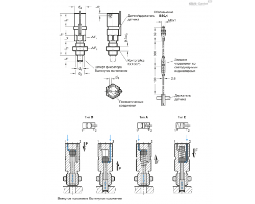 Штифт стопорный GN 817.7-8-12-D-OP ELESA+GANTER