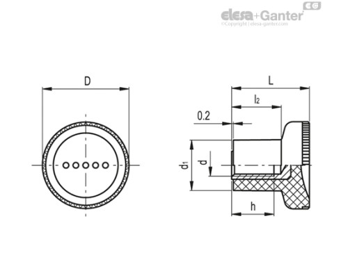 Ручка с накаткой EKK.16-B-M4-C1 (242086-C1) ELESA+GANTER