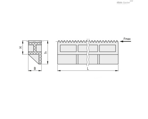 Реечная передача ZCR-1.0-250-PD (552131) ELESA+GANTER