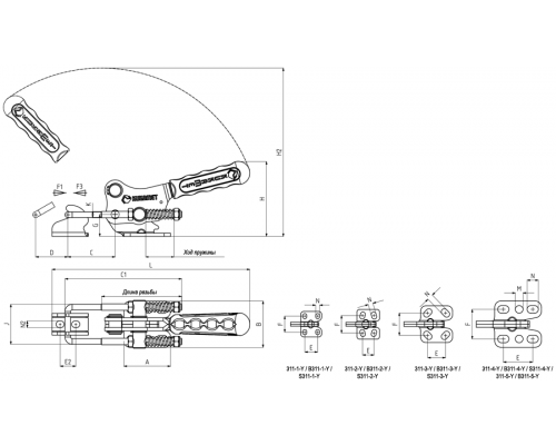 Защелка B311-1-Y Kukamet